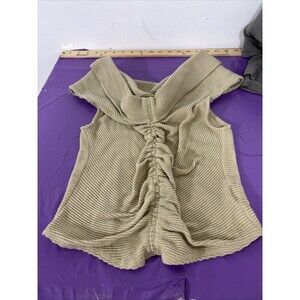 Free People Touched Saweater Too Cowl Neck Sleeveless Green Medium